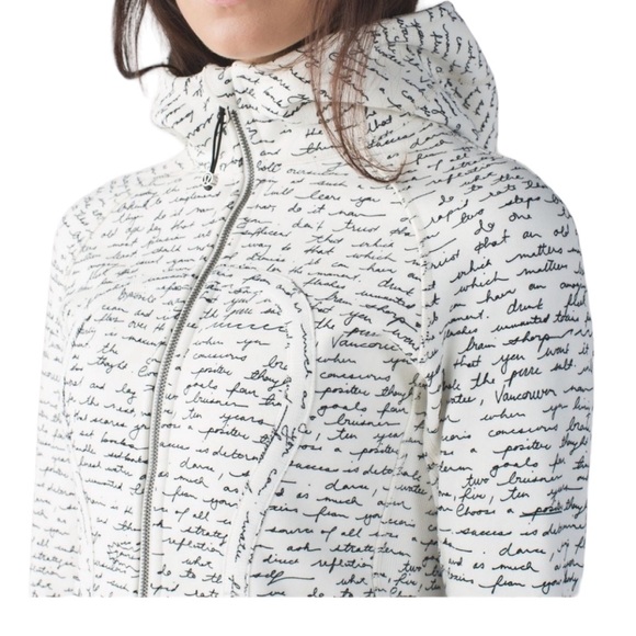 Lululemon Rare Scuba Hoodie II Manifesto Script Ghost Black White Jacket - XS - Picture 2 of 11